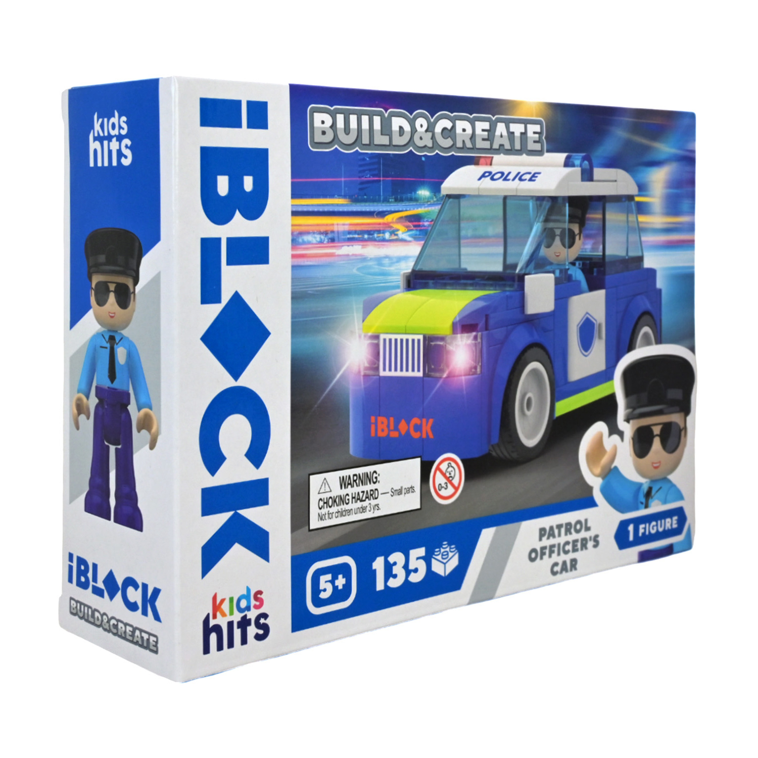 Дитячий конструктор iBlock Junior Build &amp; Create Patrol Officer's Car, 135 елементів, 1 фігурка, від 5 років, 24*16*6 см (KH41/002/3)